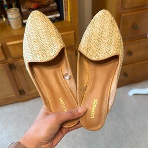 Raffia slip ons